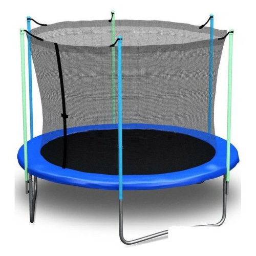 Батут Atlas Sport 312 см - 10ft (с лестницей, внутренняя сетка, синий)