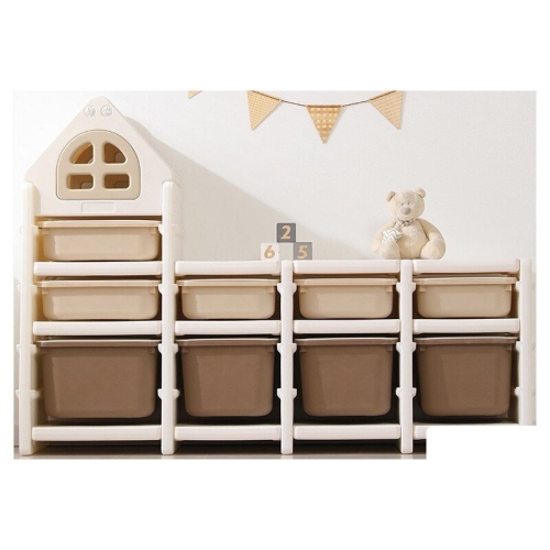 Стеллаж UNIX kids 9 ящиков (бежевый)