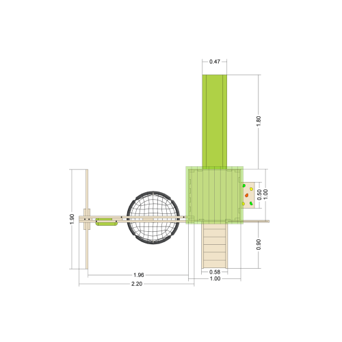 Детский игровой комплекс UNIX Line (6 in 1) Light Green
