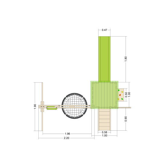 Детский игровой комплекс UNIX Line (6 in 1) Light Green