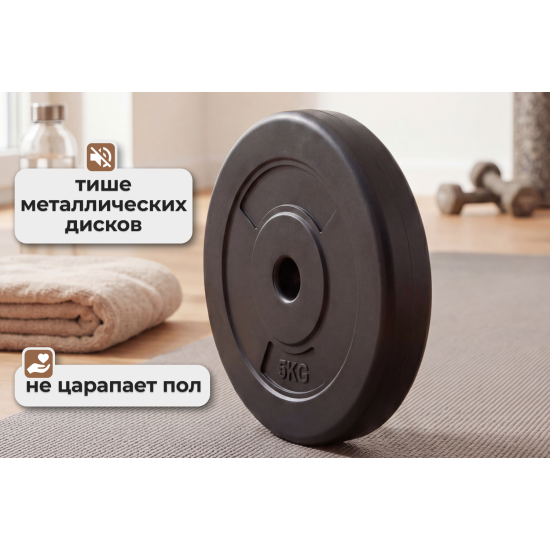 Диск 26 мм. пластиковый  5,0 кг VictoryFit VF-SPL26050