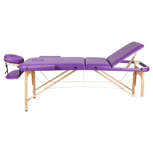 Массажный стол Atlas Sport 70 см складной 3-с деревянный (фиолетовый)