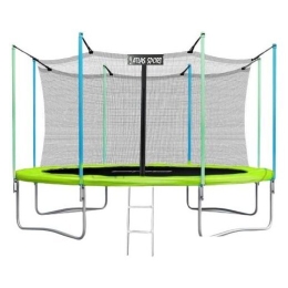 Батут Atlas Sport 435 см - 14ft (с лестницей, внутренняя сетка, зеленый) 5156053