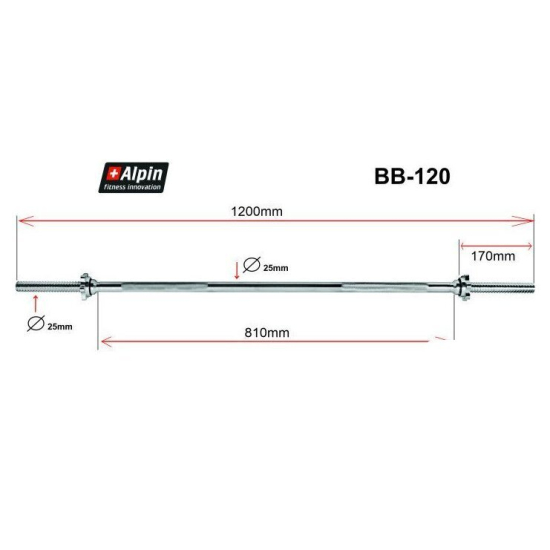 Гриф для штанги Alpin BB-120