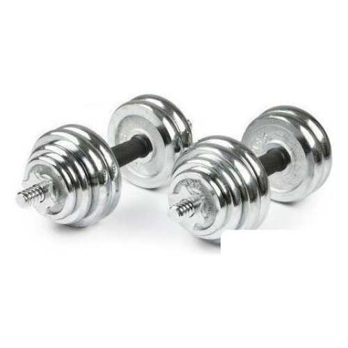 Набор гантелей с соединительным грифом  Atlas Sport хромированных в чемодане 20 кг (2x10 кг)