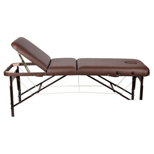 Массажный стол Atlas Sport 70 см XXL PRO с валиком складной 3-с деревянный (коричневый)