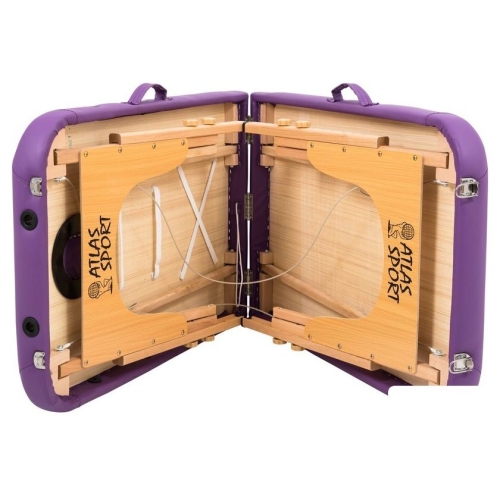 Массажный стол Atlas Sport складной 2-с деревянный 70 см (фиолетовый)