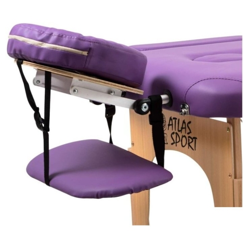 Массажный стол Atlas Sport складной 2-с деревянный 70 см (фиолетовый)