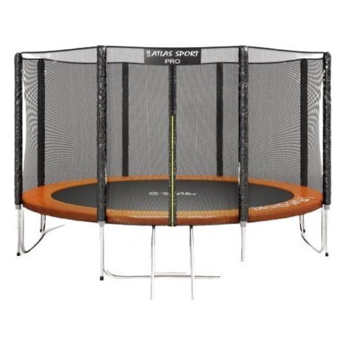 Батут Atlas Sport 404 см - 13ft Pro (усиленные опоры, внешняя сетка, оранжевый)