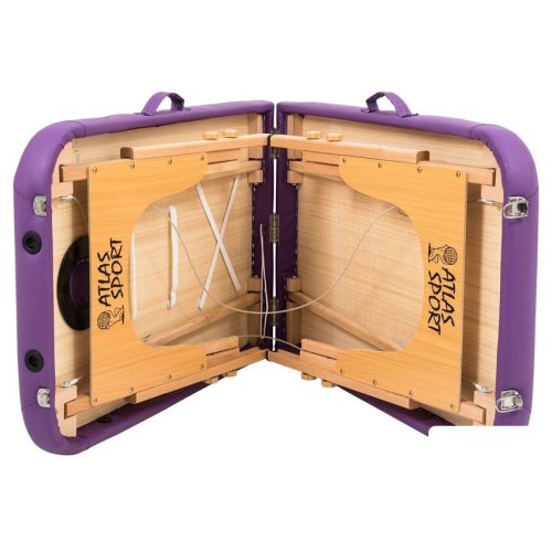 Массажный стол Atlas Sport складной 2-с 60 см деревянный (фиолетовый)