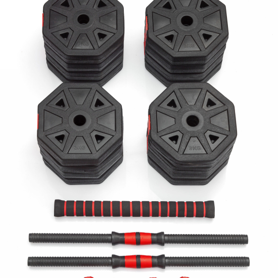 Гантели гексагональные разборные с грифом, 50 кг. (2 шт. х 25 кг.) VictoryFit VF-DН500