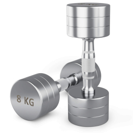 Гантель UNIX Fit PRO круглая хромированная 8 кг, 2 шт.