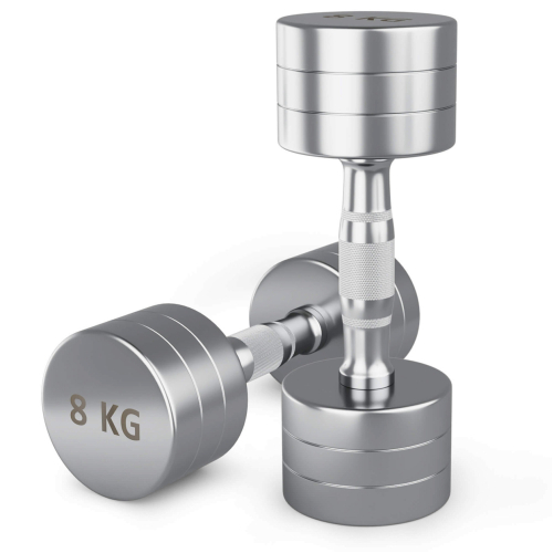 Гантель UNIX Fit PRO круглая хромированная 8 кг, 2 шт.