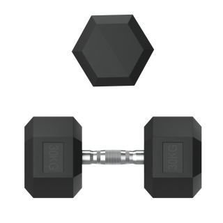 Гантель гексагональная UNIX Fit обрезиненная 30 кг / шт.