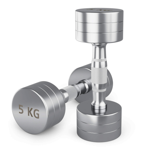 Гантель UNIX Fit PRO круглая хромированная 5 кг, 2 шт.