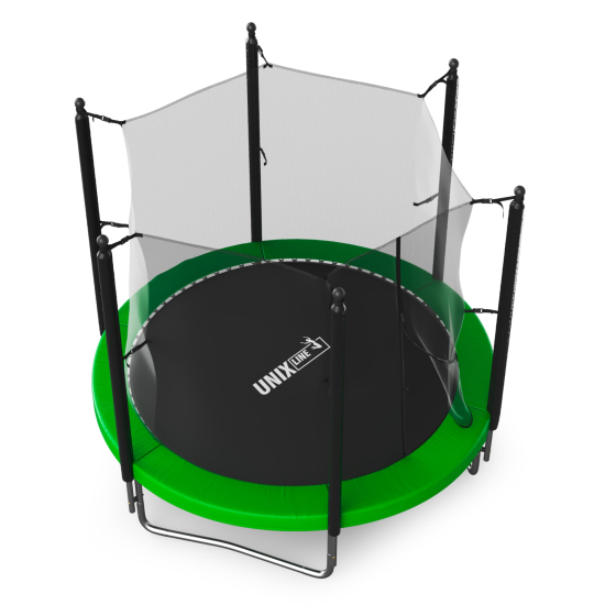 Батут UNIX Line Simple 8 ft (244 см) с внутренней защитной сеткой, зеленый