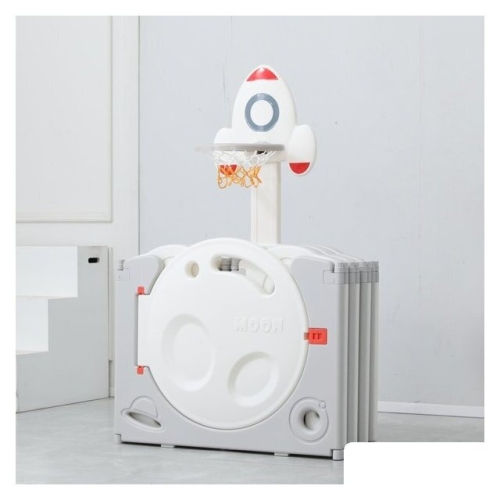 Игровой манеж UNIX kids SUPREME Space 160x160 Grey с качелями