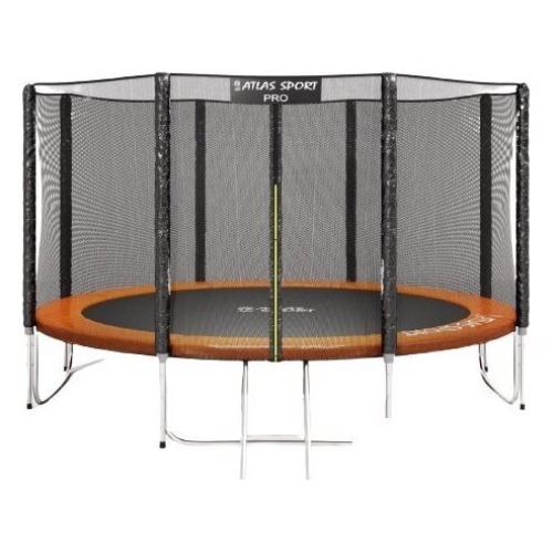 Батут Atlas Sport 435 см - 14ft Pro (усиленные опоры, внешняя сетка, оранжевый)