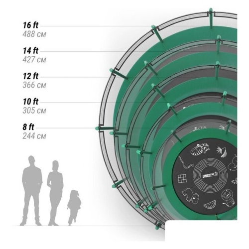 Батут Unix Line Supreme Game 10ft (зеленый)