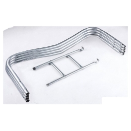 Батут Atlas Sport 252 см - 8ft Basic (с лестницей, внешняя сетка, синий) 1362411