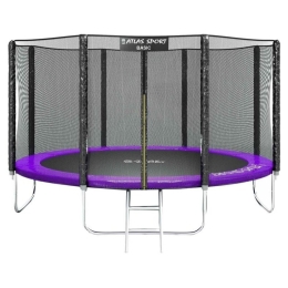 Батут Atlas Sport 435 см - 14ft Basic (с лестницей, внешняя сетка, сливовый) 8834603