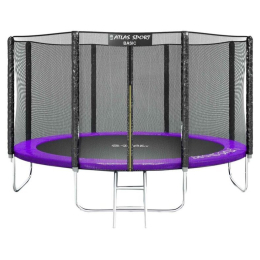Батут Atlas Sport 435 см - 14ft Basic (с лестницей, внешняя сетка, сливовый) 8834603