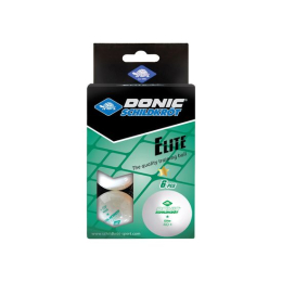 Мячики для н/тенниса DONIC ELITE 1* 40+, 6 штук, белый