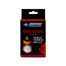 Мячики для н/тенниса DONIC EXCLUSIVE 3* 40+, 6 штук, белый + оранжевый