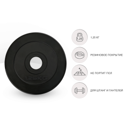 Диск обрезиненный UNIX Fit 1.25 кг, 25 мм