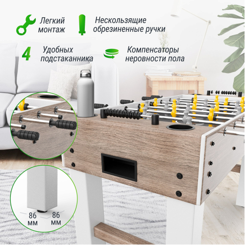 Игровой стол UNIX Line Футбол - Кикер (125х61 см) Grey Wood