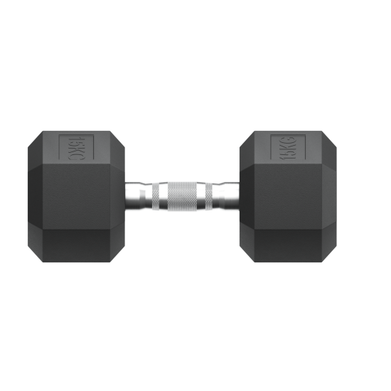 Гантель гексагональная UNIX Fit обрезиненная 15 кг / шт.