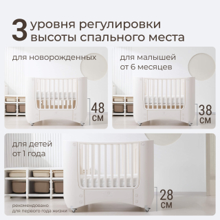 Детская кроватка UNIX Kids Premium / Премиум белый
