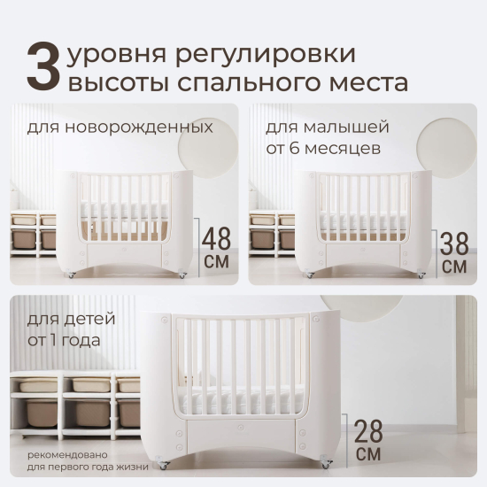 Детская кроватка UNIX Kids Premium / Премиум белый