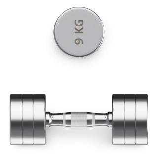 Гантель UNIX Fit PRO круглая хромированная 9 кг, 2 шт.