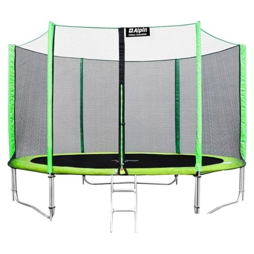 Батут Alpin 3.74 м с защитной сеткой и лестницей