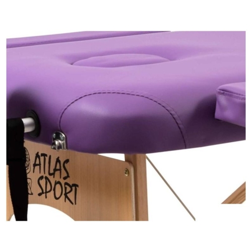Массажный стол Atlas Sport складной 2-с деревянный 70 см (фиолетовый)