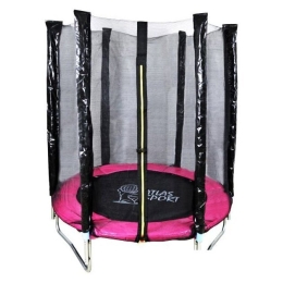 Батут Atlas Sport 140 см - 4.5ft (на эластичных ремнях, розовый) 6841531