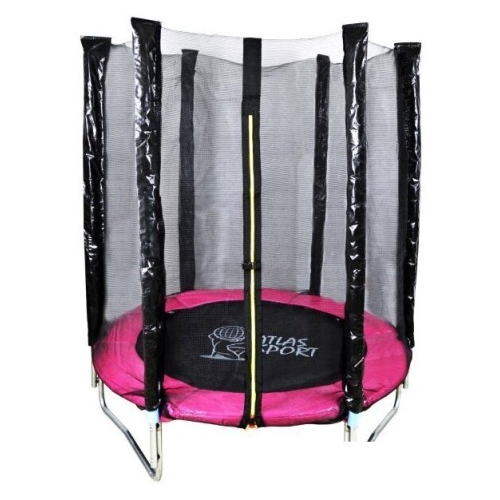 Батут Atlas Sport 140 см - 4.5ft (на эластичных ремнях, розовый)