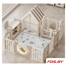 Игровой манеж DeLuxe House&Storage 150х180 Camel PPLXSWHS180WC UNIX kids 9782421