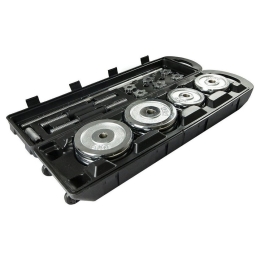 Набор гантелей с грифом для штанги Atlas Sport хромированные в чемодане 50 кг 5030425