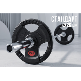 Диск 31 мм. обрезиненный с 3-мя хватами 10 кг (2 штуки)   VictoryFit VF-S251000-2