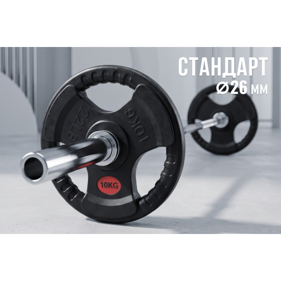 Диск 31 мм. обрезиненный с 3-мя хватами 10 кг (2 штуки)   VictoryFit VF-S251000-2
