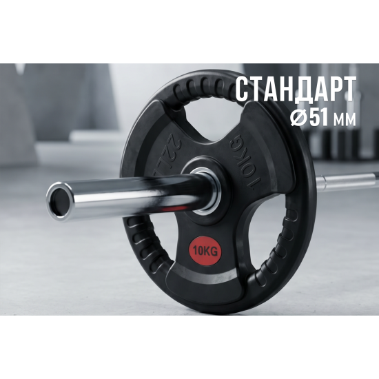 Диск 51 мм.  обрезиненный с 3-мя хватами 10 кг (2 штуки)   VictoryFit VF-S511000-2