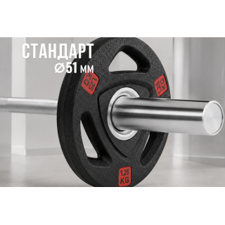Диск 51 мм. NEO обрезиненный с 3-мя хватами  1,25 кг (2 штуки)   VictoryFit VF-ST510125-2
