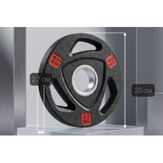 Диск 51 мм. NEO обрезиненный с 3-мя хватами  2,5 кг (2 штуки)   VictoryFit VF-ST51025-2