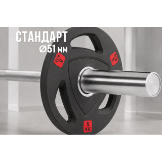 Диск 51 мм. NEO обрезиненный с 3-мя хватами  5 кг (2 штуки)   VictoryFit VF-ST51050-2