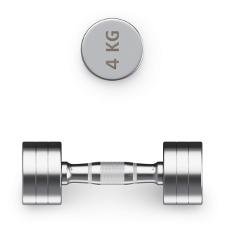 Гантель UNIX Fit PRO круглая хромированная 4 кг, 2 шт.