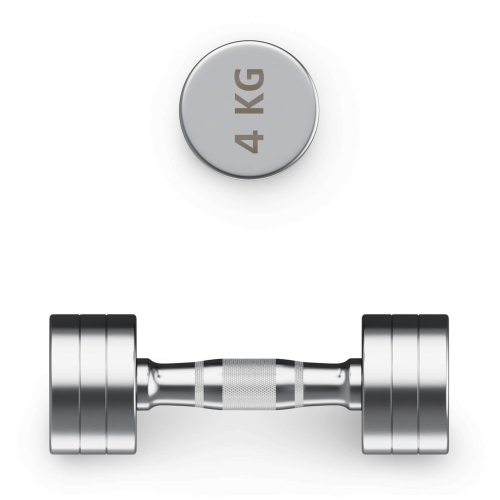 Гантель UNIX Fit PRO круглая хромированная 4 кг, 2 шт.