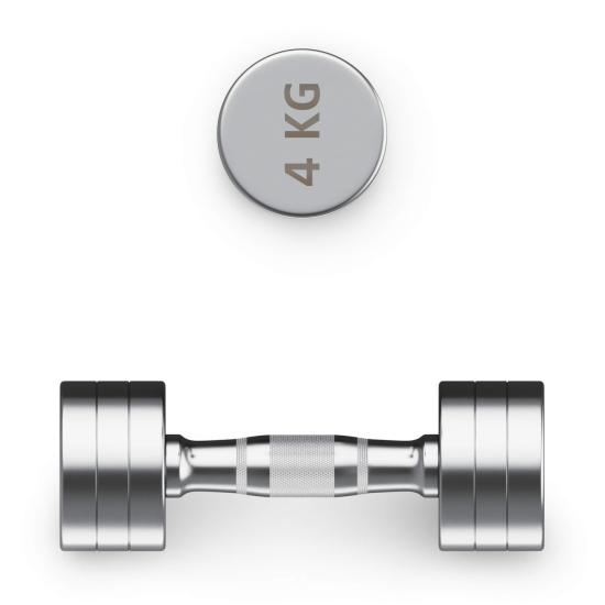 Гантель UNIX Fit PRO круглая хромированная 4 кг, 2 шт.