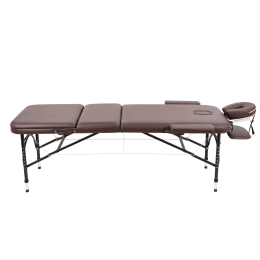 Массажный стол складной Atlas Sport Strong 70 см 3-с алюминиевый усиленная столешница коричневый